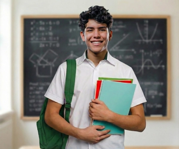 Estudiante aprendiendo matemáticas sin estrés